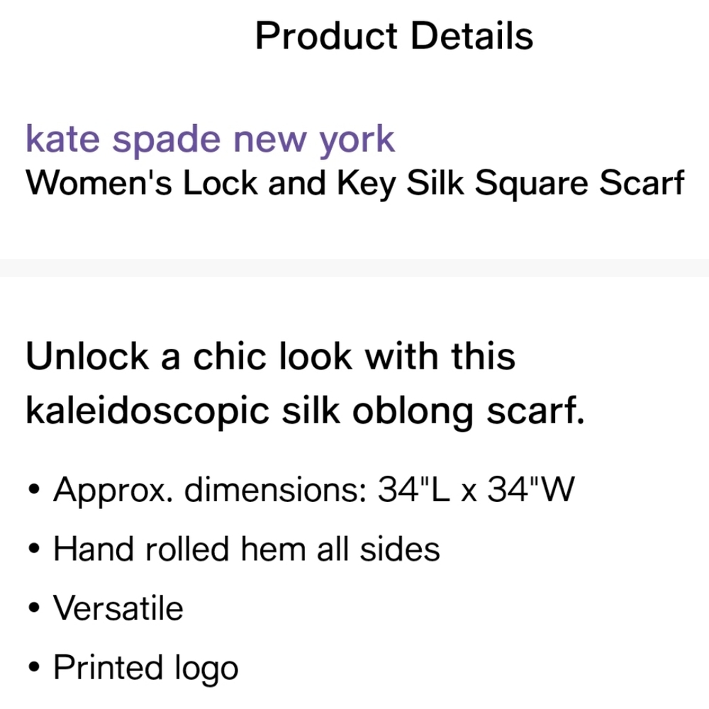 Kate Spade Lock and Key Silk Square Scarf - Picture 10 of 10